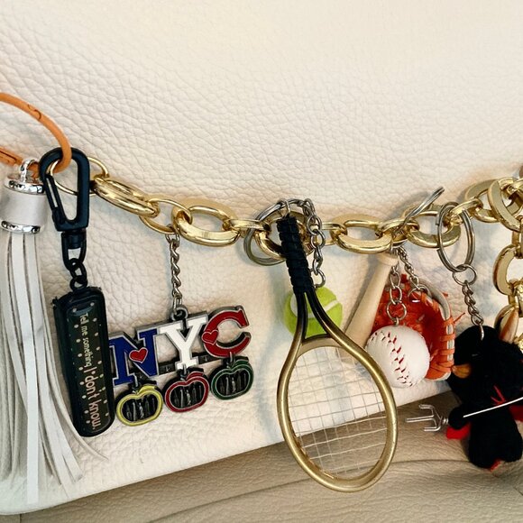 NYC Tennis Baseball Devil Key Chain Swag Purse Decor Fashion Trendy Bag Chain - Picture 4 of 5